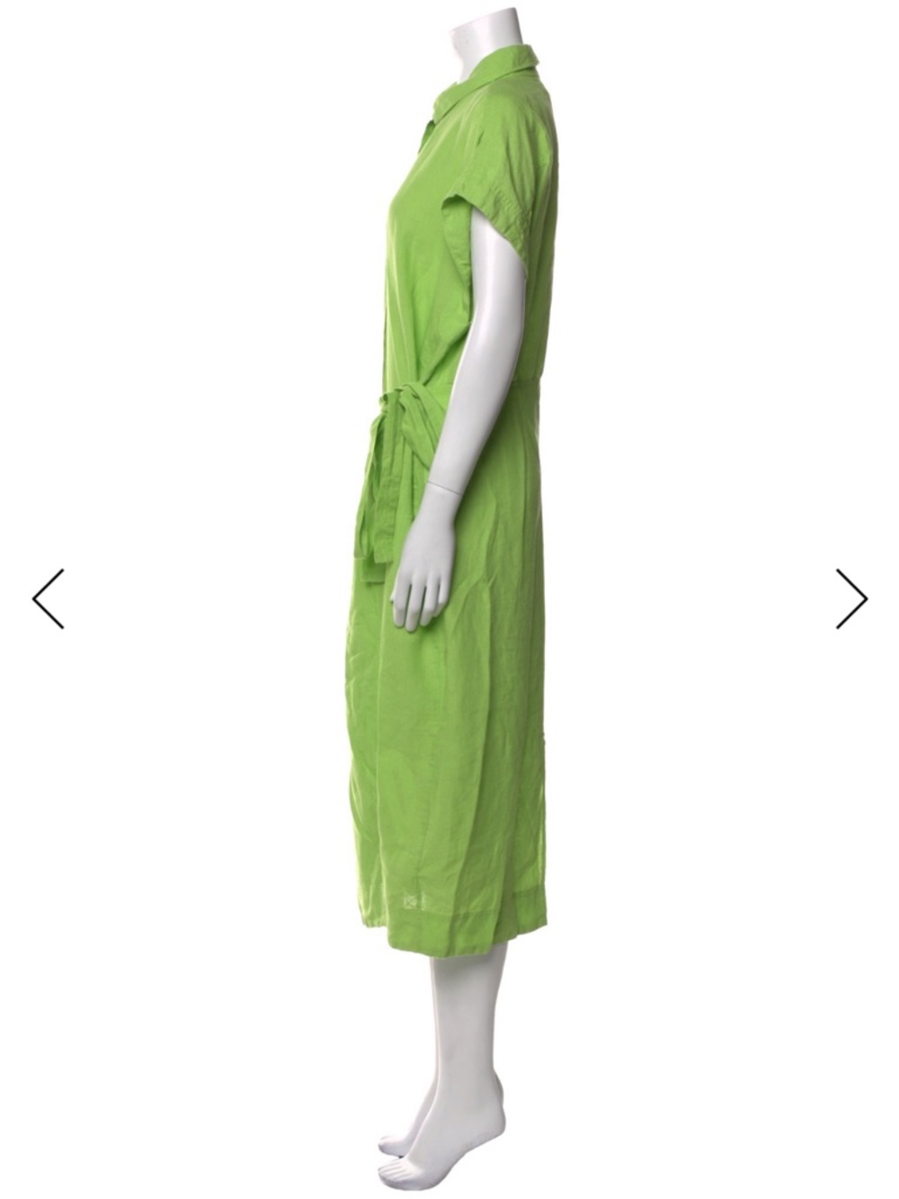 Apiece Apart Bright Lime Green Button-Front Dress - Picture 4 of 6